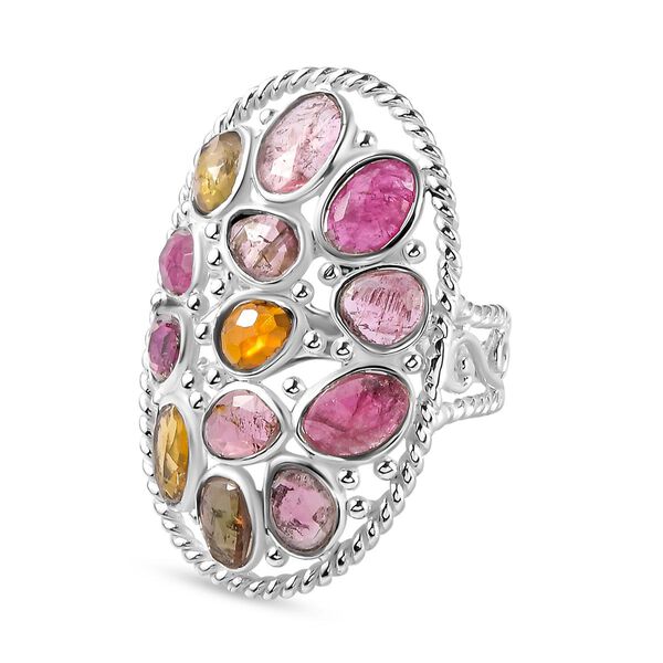 Nat&uuml;rlicher Mehrfach-Turmalin Cluster-Ring