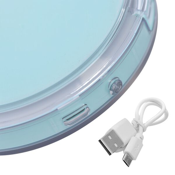 Wiederaufladbarer zweiseitiger LED-Schminkspiegel, 8.4x8.4x1.7cm, gr&uuml;n image number 6