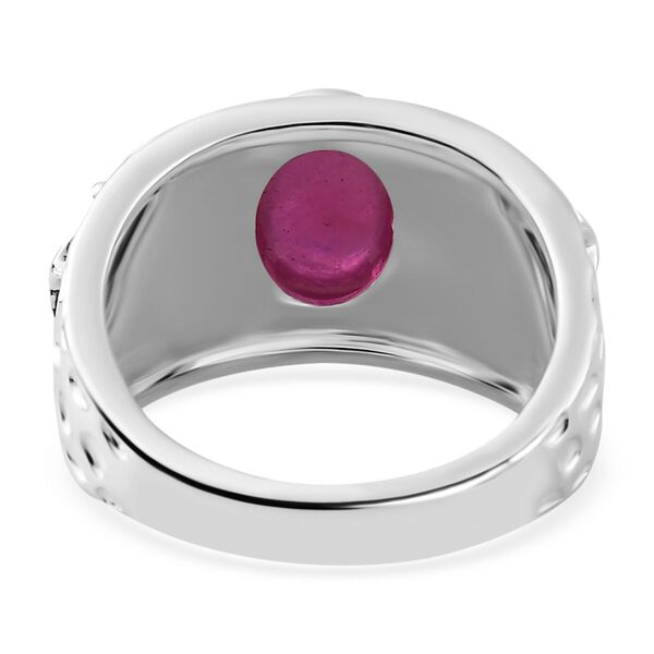 Afrikanischer Rubin (Fissure gefüllt) Ring 925 Silber (Größe 21.00) ca. 2,95 ct image number 6