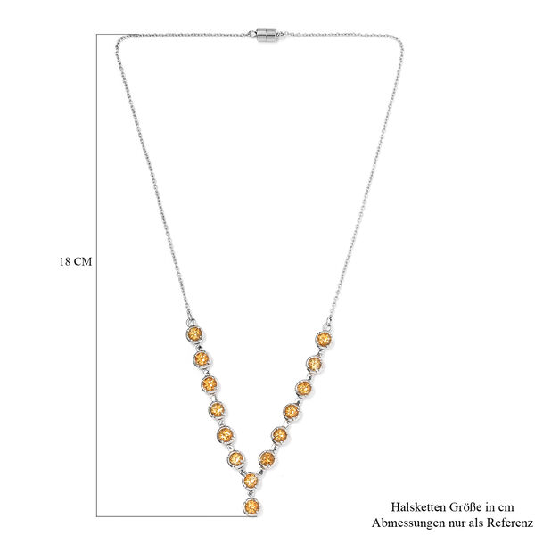 Citrin Halskette, ca. 45 cm,  Edelstahl ca. 6,50 ct image number 6