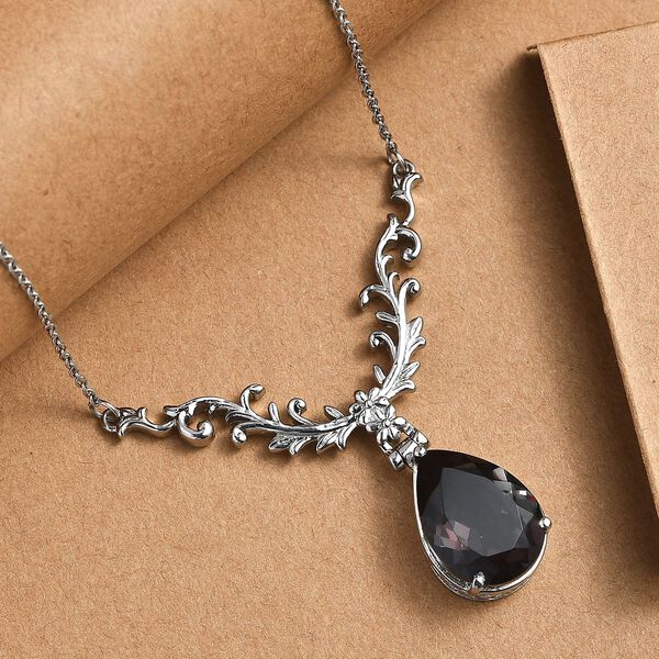 Farbwechsel-Alexandrit-Quarz-Triplette Halskette ca. 45 cm 316L Edelstahl ca. 11.22 ct image number 1