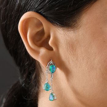 D joy Pfau Quarz Triplette Ohrringe 925 Silber rhodiniert ca. 7,88 ct.