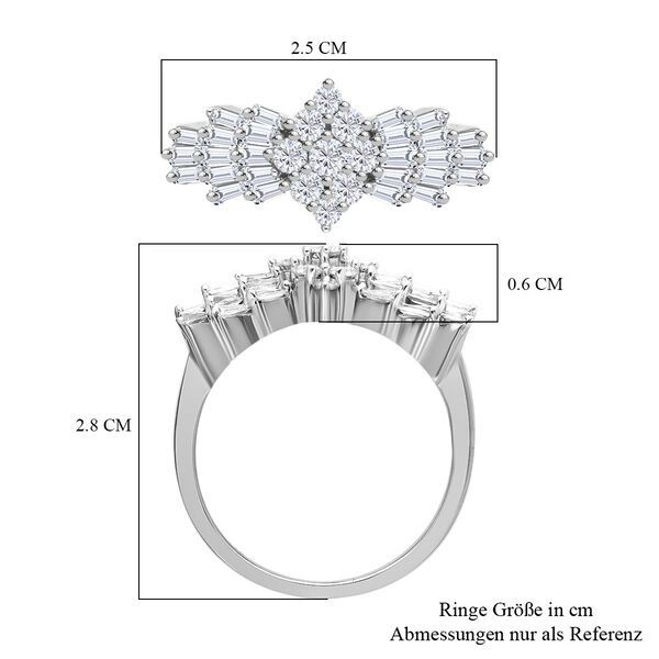 LUXORO SGL zertifizierter I1 G-H Diamant Ballerina-Ring in 585 Wei&szlig;gold - 1 ct. image number 6