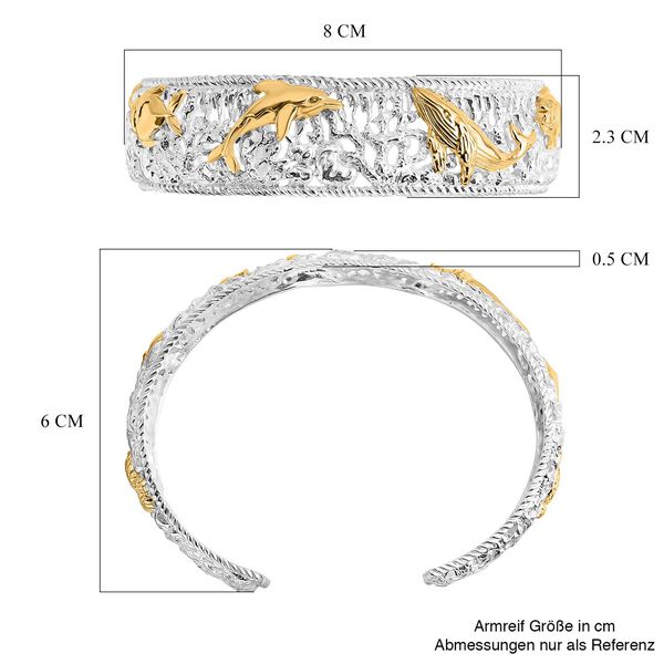 Royal Bali - Meeres-Safari Armreif, 925 Silber, bicolor, ca. 19 cm ca. 32,86g image number 7