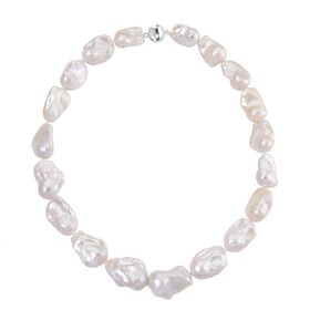 D'Joy Wei&szlig;e Barockperle 50cm Halskette