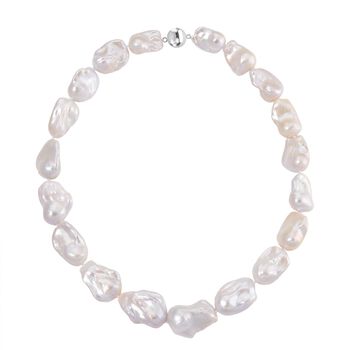 D'Joy Wei&szlig;e Barockperle 50cm Halskette
