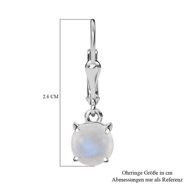 Regenbogen Mondstein Ohrringe, ca. 3,33 ct. image number 7