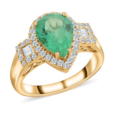 ILIANA AAA Kolumbianischer Smaragd und SI Diamant Ring in 750 Gold - 2,25 ct.