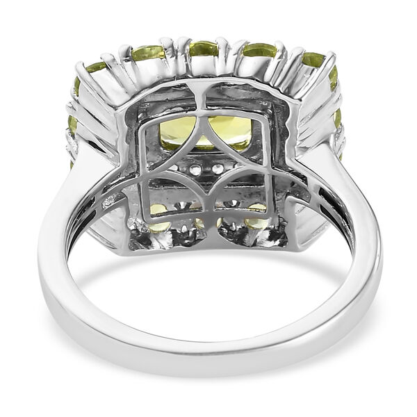 Nat&uuml;rlicher Peridot und Zirkon-Ring, 925 Silber platiniert  ca. 3,22 ct image number 6