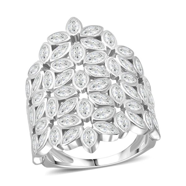 Lustro Stella Weißer Zirkonia Ring 925 Silber rhodiniert (Größe 18.00) image number 3