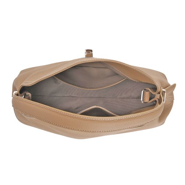 Echtleder Crossbody Tasche, 32x19x11cm, Khaki image number 5