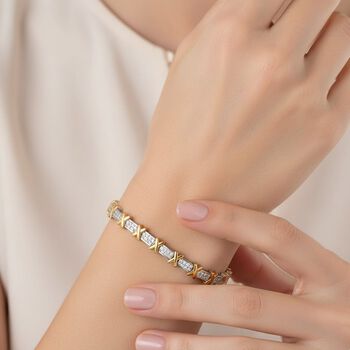 LUXURIANT SGL zertifiziertes SI-GH Labor Diamant 20cm zweifarbiges Armband - 3 ct.