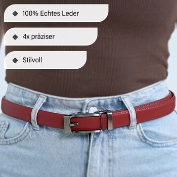 Automatik-Schnallen Lederg&uuml;rtel, Rot