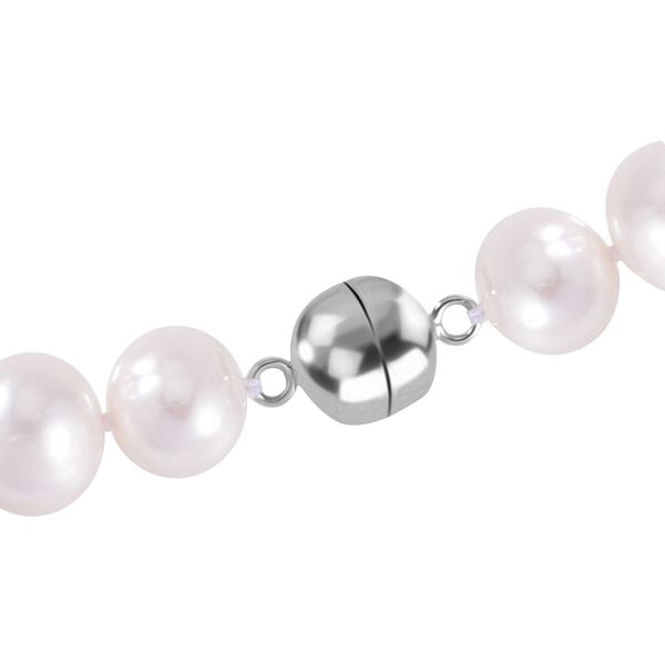 10-11 mm wei&szlig;e S&uuml;&szlig;wasserperlen Halskette image number 4