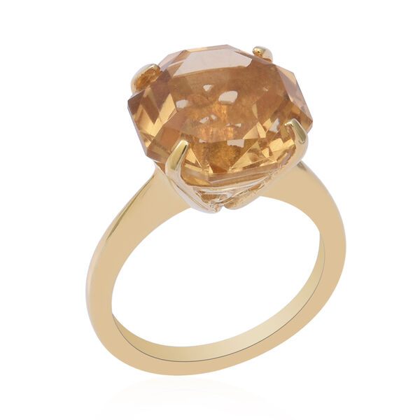 Citrin Solit&auml;r Ring 925 Silber Gelbgold Vergoldet image number 3