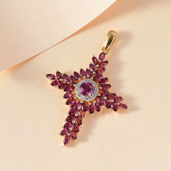 Rhodolith Granat und Zirkon Anhänger - 4,90 ct. image number 2