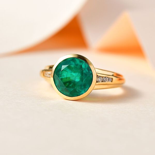 Smaragd Triplett Quarz und Zirkon Ring - 3,49 ct. image number 2