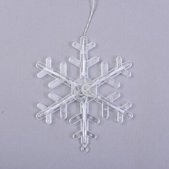 126 LED Vorhang warmwei&szlig;e Lichterkette - Schneeflocken, 3xAA (nicht inkl.), Gr&ouml;&szlig;e 350x85 cm