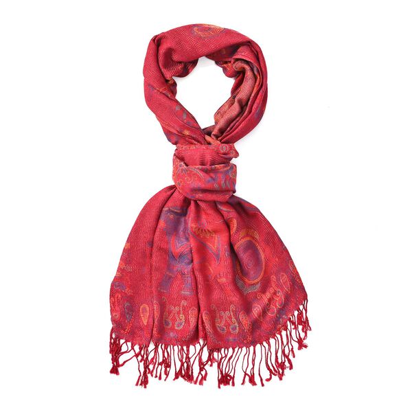 Schal mit Elefantenmuster, Rot