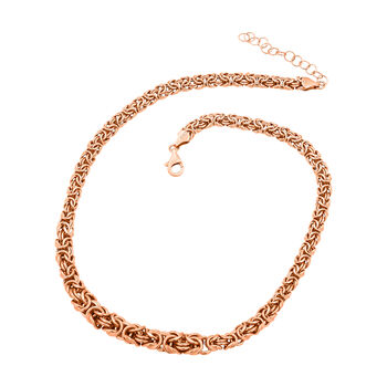 Liebesknoten byzantinische Halskette in ros&eacute;vergoldetem Silber