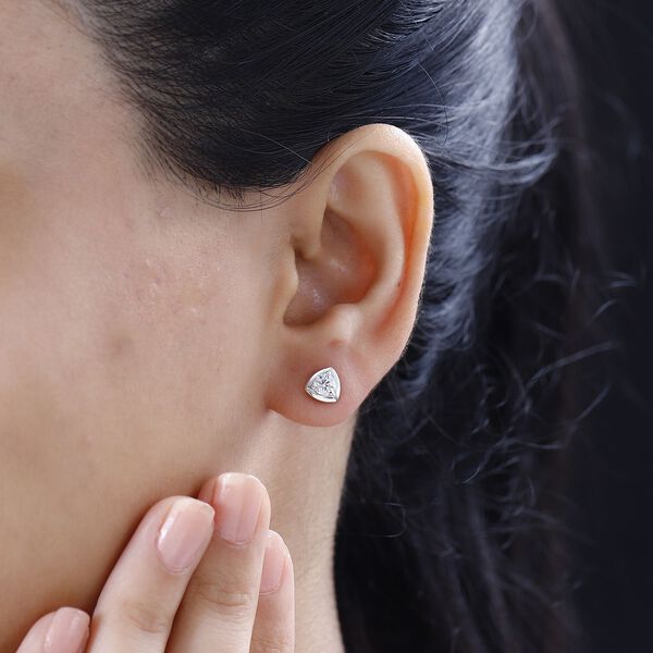 Moissanit Ohrringe 925 Silber platiniert ca. 0.44 ct image number 3