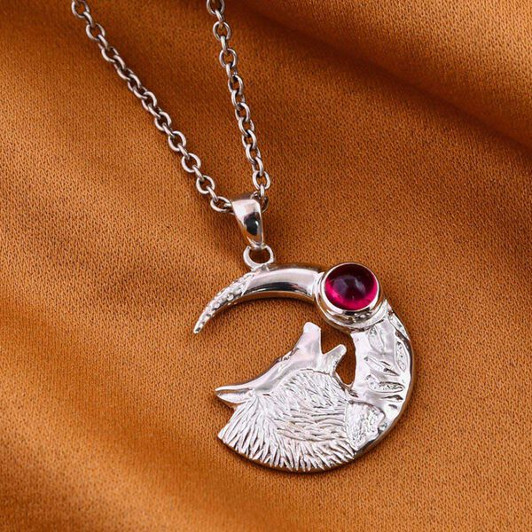 Afrikanischer Rubin (Fissure gef&uuml;llt) Anh&auml;nger 925 Silber ca. 2,22 ct. image number 1