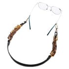 Brillenkette, Leopardenmuster, Schwarz und Gold image number 1