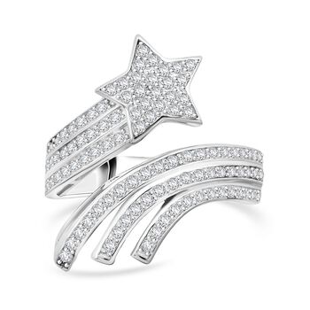 LUSTRO STELLA - Wei&szlig;er Zirkonia Ring 925 Silber rhodiniert (Gr&ouml;&szlig;e 18.00)