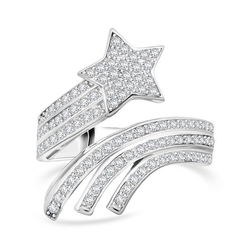 Lustro Stella Weißer Zirkonia Ring 925 Silber rhodiniert (Größe 18.00) image number 0