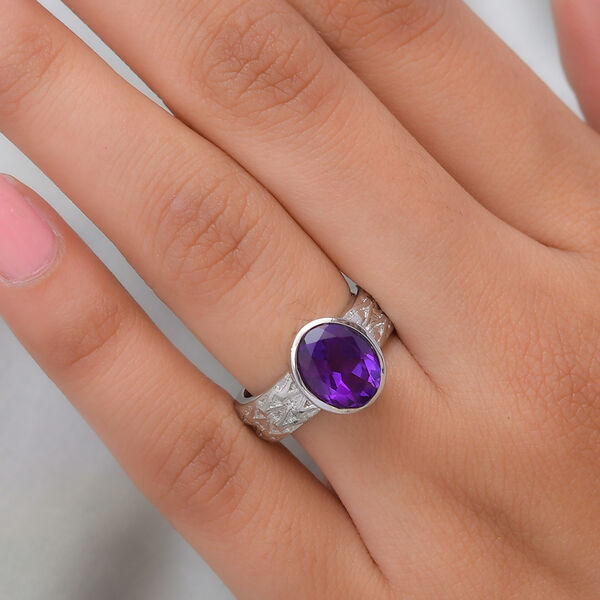 Lusaka Amethyst-Ring, reiner Edelstahl  ca. 2,37 ct image number 3