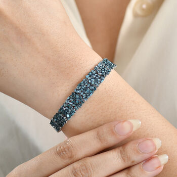 D'Joy Blauer Diamant Armband ca. 19 cm 925 Silber rhodiniert ca. 5.00 ct