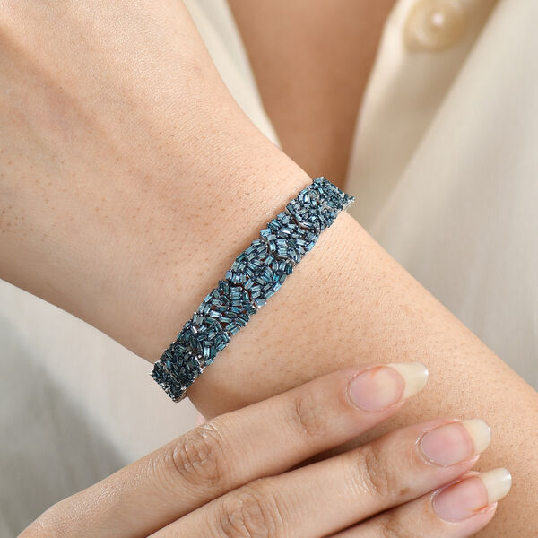 D'Joy Blauer Diamant Armband ca. 19 cm 925 Silber rhodiniert ca. 5.00 ct image number 3