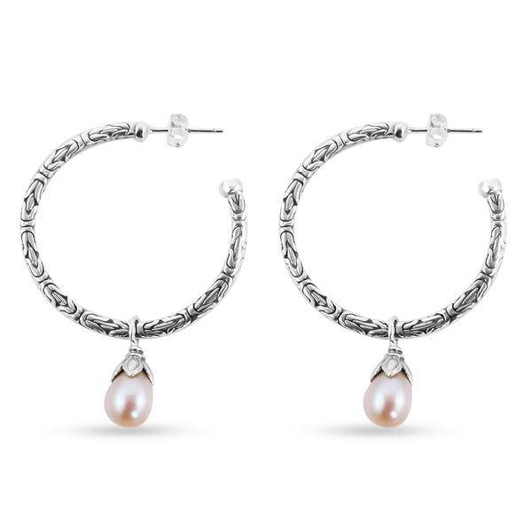 Royal Bali Kollektion - Süßwasser Perle Ohrhänger 925 Silber  image number 3