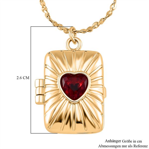 Roter Kristall-Medallion-Anh&auml;nger mit 45cm Kette image number 5