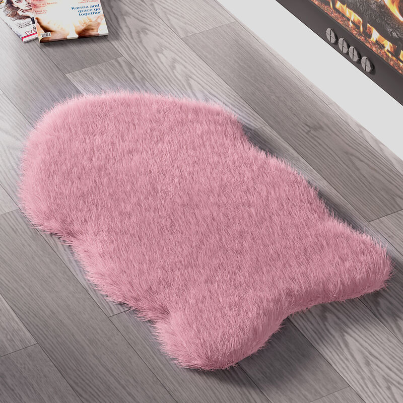 Premium Selektion: Superweicher Teppich aus langem Kunstfell, 60x90 cm, Rosa image number 0