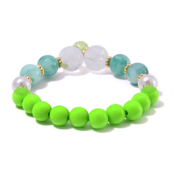 4er Set STRADA - Uhr mit Grün Kristall Armbänder image number 6