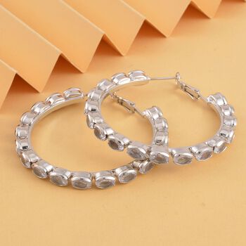 Wei&szlig;er Zirkonia Ohrringe, Reines Messing