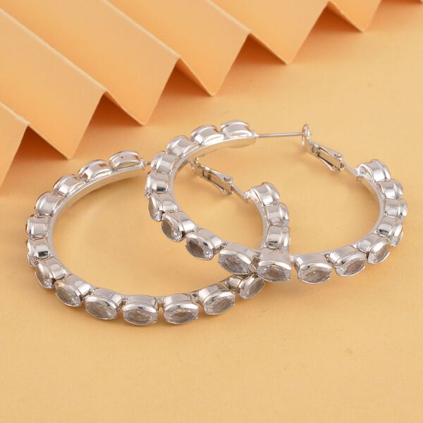 Wei&szlig;er Zirkonia Ohrringe, Reines Messing image number 1