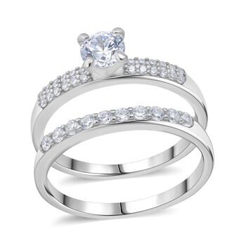 Lustro Stella wei&szlig;e Zirkonia Stacking-Ringe