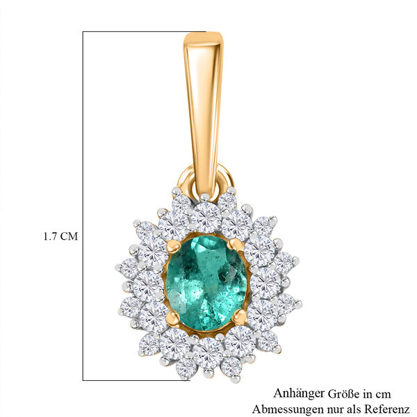 Smaragd und Moissanit Anhänger - 0,65 ct. image number 5