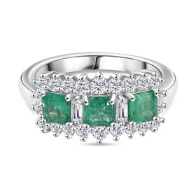 D'Joy Smaragd und Moissanit Ring - 1,62 ct.