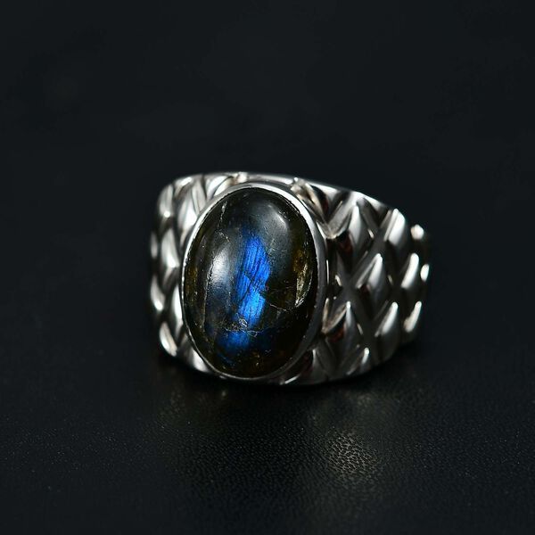 Labradorit Ring Messing (Gr&ouml;&szlig;e 16.00) ca. 6,95 ct image number 3