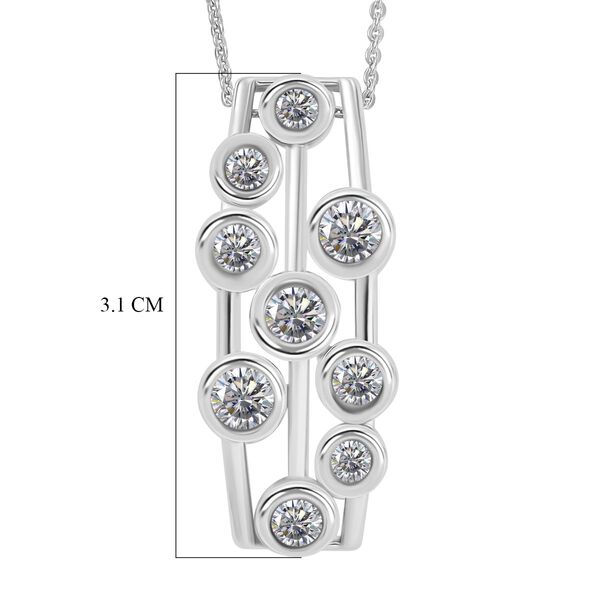 Moissanit Anhänger mit Kette, 925 Silber rhodiniert ca. 1.80 ct image number 6