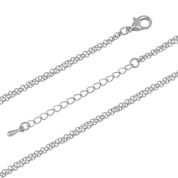 Weißer Kristall-Herz-Anhänger mit 73cm Kette in Silberton image number 4