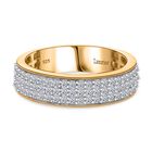 LUXURIANT DIAMOND - Lab Grown Diamant SI-GH SGL zertifiziert Ring, 925 Silber 750 Gelbgold Vermeil (Größe 17.00) ca. 1,00 ct