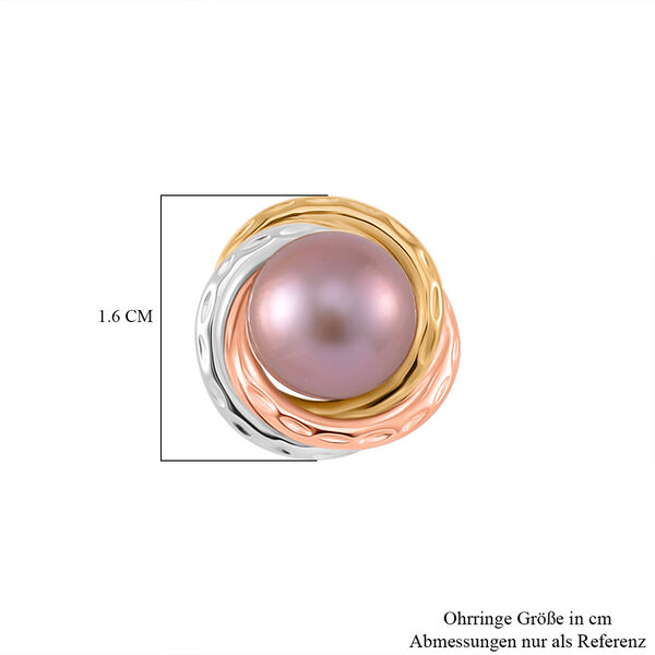 Mehrfarbige Edison Perle dreifarbige Ohrringe image number 6