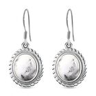 Weiße Büffel Ohrringe, 925 Silber platiniert ca. 9.52 ct