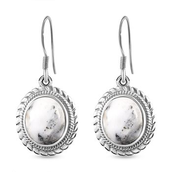 Wei&szlig;e B&uuml;ffel Ohrringe, 925 Silber platiniert ca. 9.52 ct