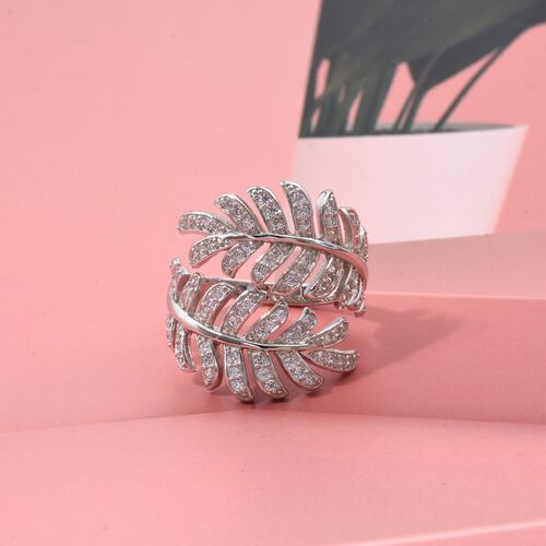 Lustro Stella Weißer Zirkonia Ring 925 Silber rhodiniert (Größe 21.00) image number 1