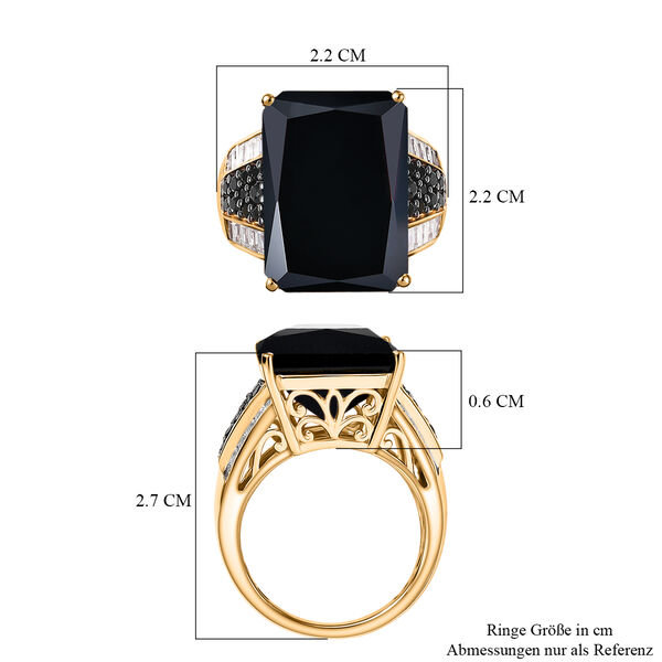 D'Joy schwarzer Spinell und Moissanit Ring - 23,27 ct. image number 6